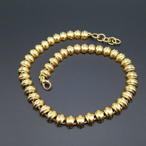 Vintage Gold Tone Link Necklace, 18 Inches, 1990s - Picture 1 of 9